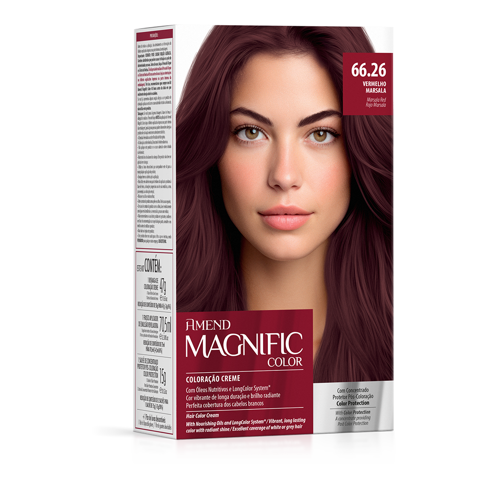 Kit Coloração Amend Magnific Color 66.26 Vermelho Marsala